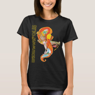 Camiseta Garota de Corrida de Indianapolis Amarelo Retro Vi