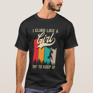 Camiseta Garota de Escalada em Rocha
