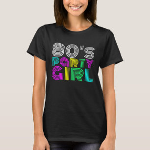 Camiseta Garota de Festa dos Anos 80 Fantasia de Discoteca 