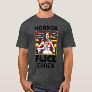 Camiseta Garota de Filme de Terror Crítica de Cinema Não Re