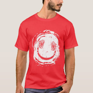 Camiseta Garota de fones de ouvido de música sorridente