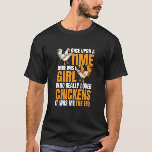Camiseta Garota de Frango Galo Que Realmente Ama Galinhas M