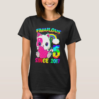 Camiseta Garota de Gato Fabulosa De 5 De 5 Anos