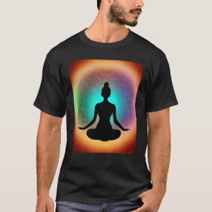 Camiseta Garota de Ioga Feminino Saudação ao Sol Meditação