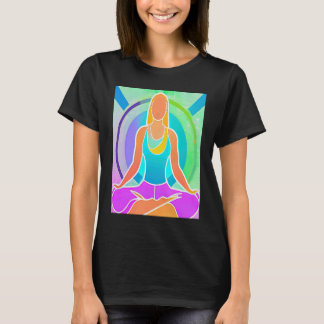 Camiseta Garota de Ioga Salutação Solar Feminina Meditação