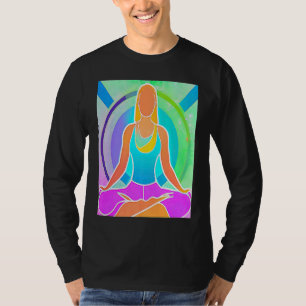 Camiseta Garota de Ioga Saudação Solar Feminina Meditação C