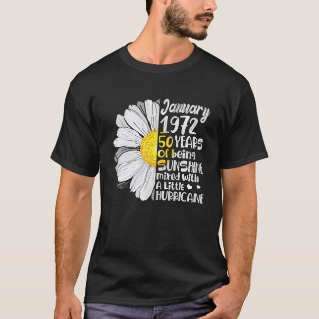 Camiseta Garota De Janeiro De 1972 50 Anos Aniversário De S (Frente)