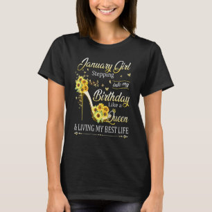 Camiseta Garota de janeiro entrando no meu aniversário como