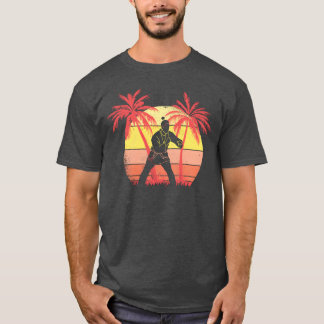 Camiseta Garota de Judô Lutando Feminino Verão Pôr do Sol 8