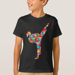 Camiseta Garota de Karatê Artes Marciais Crianças Mulheres 