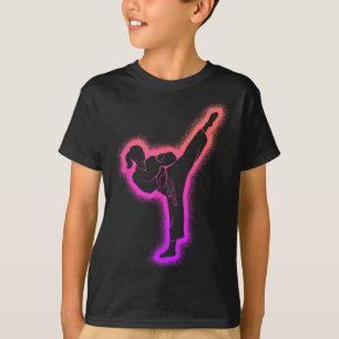 Camiseta Garota de Karatê Artes Marciais Crianças Mulheres