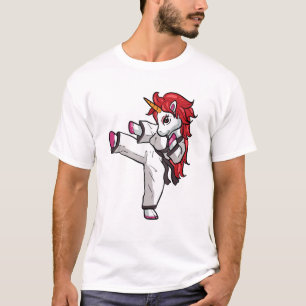 Camiseta Garota de Karatê Unicórnio Taekwondo Jiu Jitsu MMA