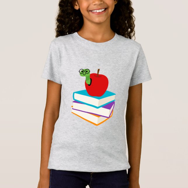 Camiseta Garota de leitura de livretos (Frente)