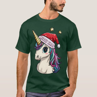 Camiseta Garota de Natal dos Unicórnios
