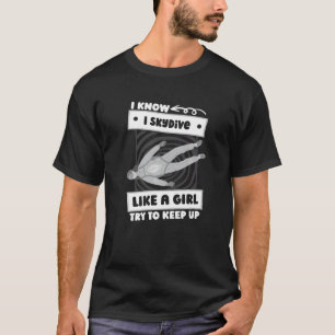 Camiseta Garota de Paraquedismo Céu Paracaquedismo Surf Pa