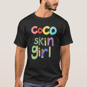 Camiseta Garota de Pele Coco Afro-Americana Mista Negra Q