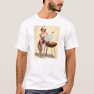Camiseta Garota de Pin-Up do Barbecue
