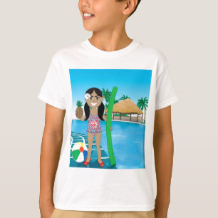 Camiseta Garota de Piscina Havaiana