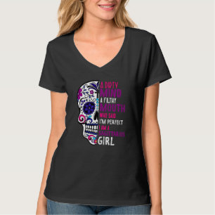 Camiseta Garota de Sagitário Dia De Los Muertos Açúcar Mexi