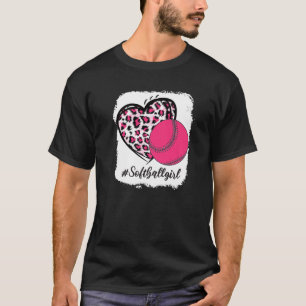 Camiseta Garota de Softball brilhante rosa Leopard Imprime 