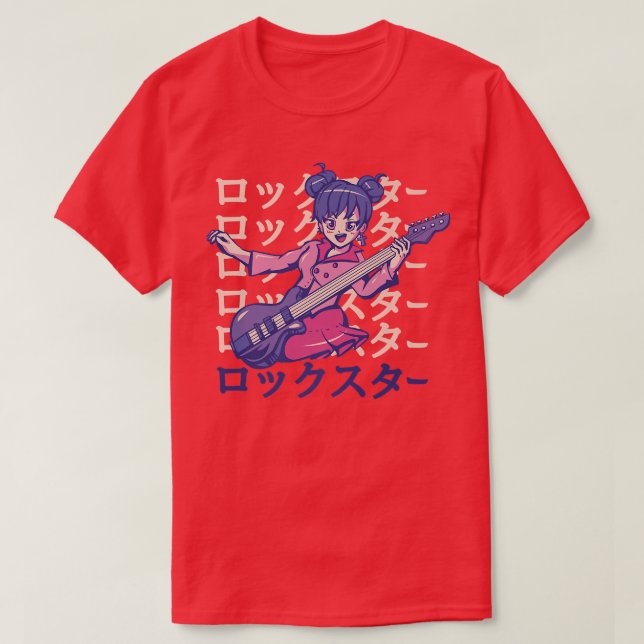 Camiseta Garota De Violão Jogando Anime560 (Frente do Design)