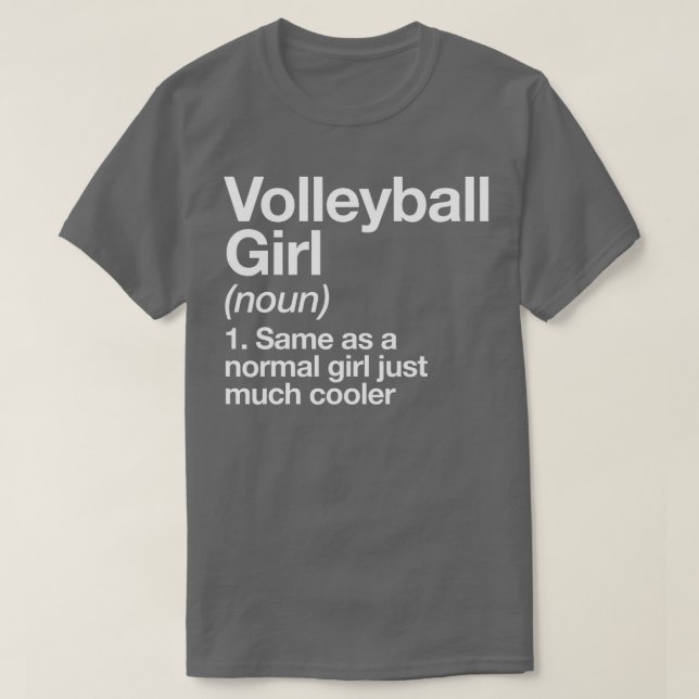 Camiseta Garota de Voleibol Definição Engraçada Esportes Sa (Frente do Design)