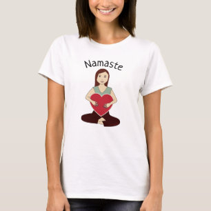 Camiseta Garota de Yoga Coca-Cola com Coração Vermelha