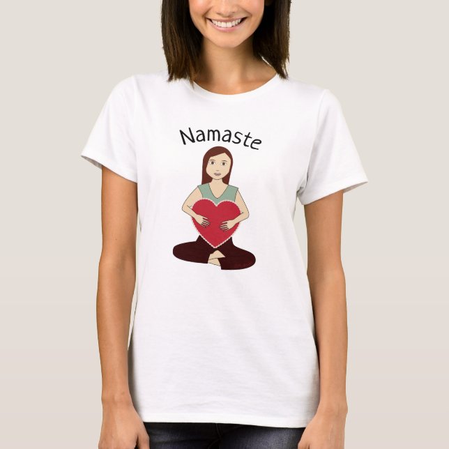 Camiseta Garota de Yoga Coca-Cola com Coração Vermelha (Frente)