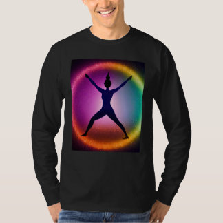 Camiseta Garota de Yoga Garota Saudação Solar Meditação Cha