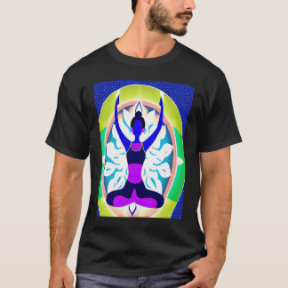 Camiseta Garota de Yoga Meditação da Saudação Solar Feminin