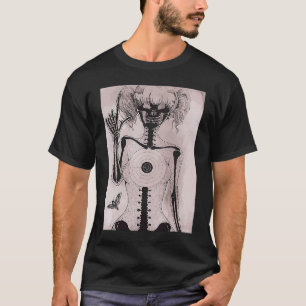 Camiseta Garota Demente Escura com traça Gótica