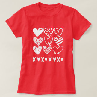 Camiseta Garota Dia de os namorados XOXO do Heart
