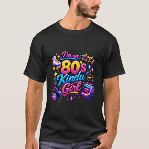 Camiseta Garota Divertida com Nostalgia dos Anos 80 com Vib
