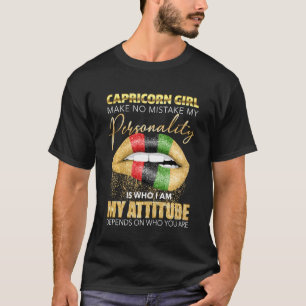 Camiseta Garota do Capricórnio Mama Derretendo Lábios Negra