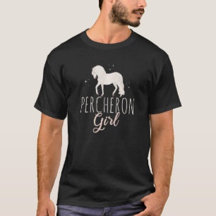 Camiseta Garota do Cavalo Percheron Cavalos Cavalgar a Cav