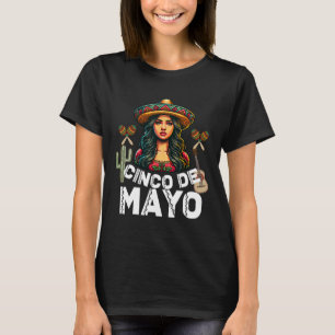 Camiseta Garota do Cinco De Mayo Festa Mexicana 5 De Mayo P