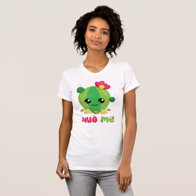 Camiseta Garota do desenho animado cactus me abraçando uma  (Frente Completa)