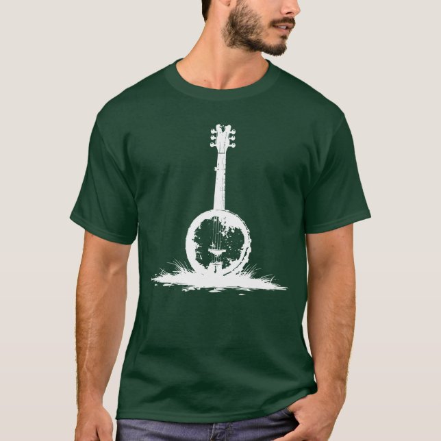 Camiseta Garota do Esboço de Banjo (Frente)