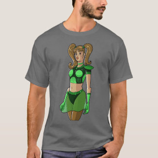 Camiseta Garota do Espaço Cósmico Verde