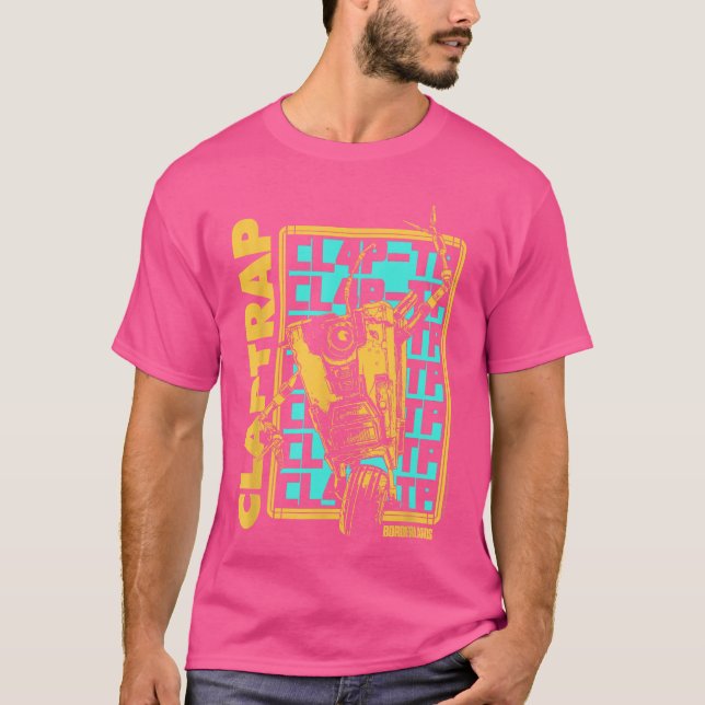 Camiseta garota do jogo de vídeo Borderlands Claptrap Repea (Frente)