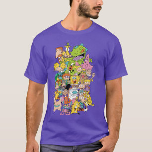 Camiseta garota do Nickelodeon 90s Character Pile Up