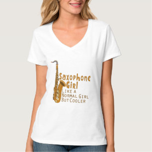 Camiseta Garota do Saxofone Como uma Garota Normal Mas Mais