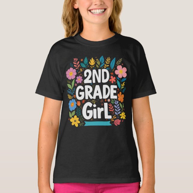 Camiseta Garota do segundo de 2º ano de volta à escola (Frente)