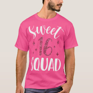 Camiseta Garota do Sweet 16 Squad  Festa de Aniversário de 