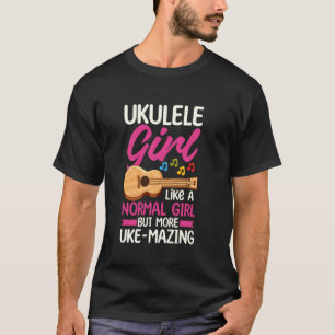 Camiseta Garota do Ukulele Uke Tocadora de Ukulele Havaiana