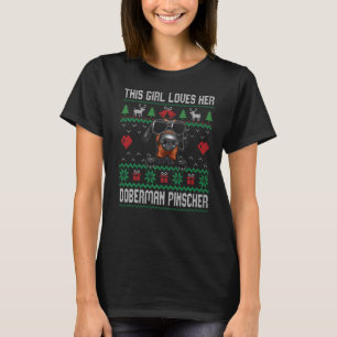 Camiseta Garota Doberman Pinscher Legal Natal Feio para Cac