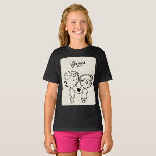 Camiseta Garota doce e garotinha segurando mãos
