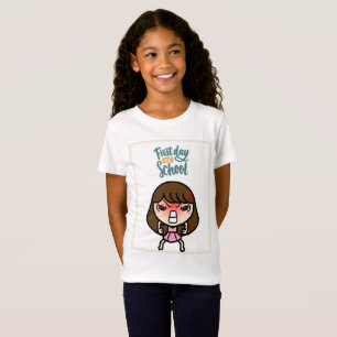 Camiseta Garota Doce e Sassy: Primeiro Dia da Escola
