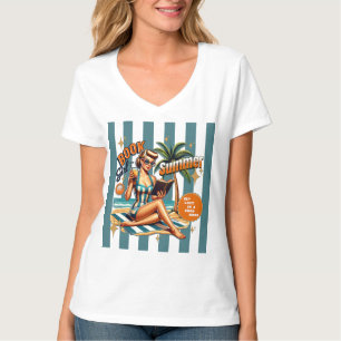 Camiseta Garota dos Livros Férias de Verão Viagem à Praia