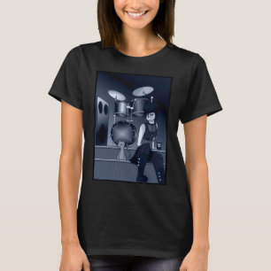 Camiseta Garota Drummer e Gato